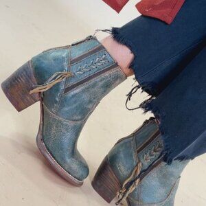 Beautiful! NWT*BED STU*Celestine Dark Teal Ankle Boots 9.5